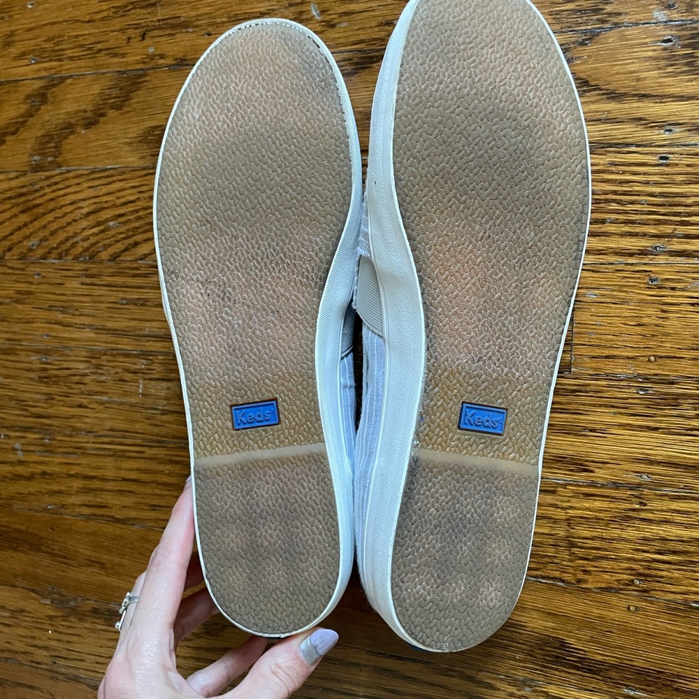 Keds Slip-on Shoes: light gray with thin white stripes - Picture 8 of 11
